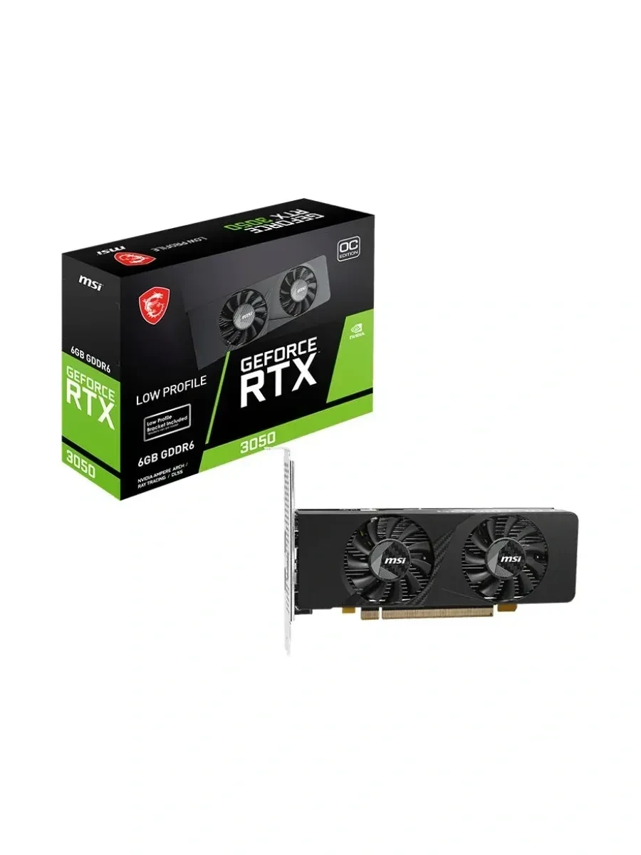 Видеокарта MSI GeForce RTX 3050 LP, 6GB GDDR6 — 2