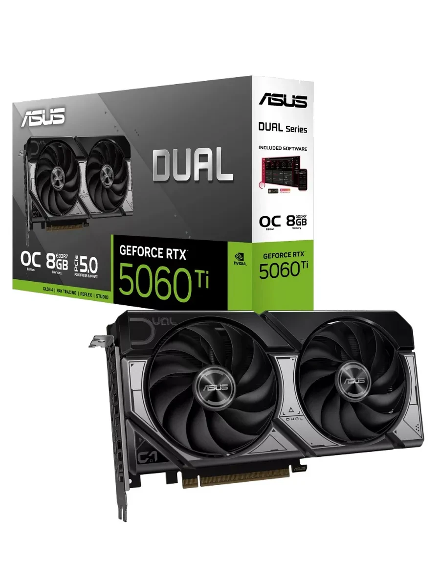 Видеокарта ASUS GeForce RTX 5060 Ti DUAL OC, 8GB GDDR7 — 3