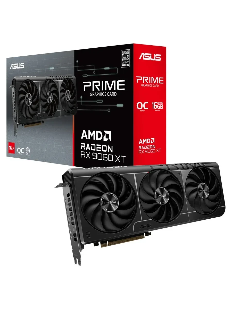 Видеокарта ASUS PRIME RX 9060 XT, 16GB GDDR6, OC — 4