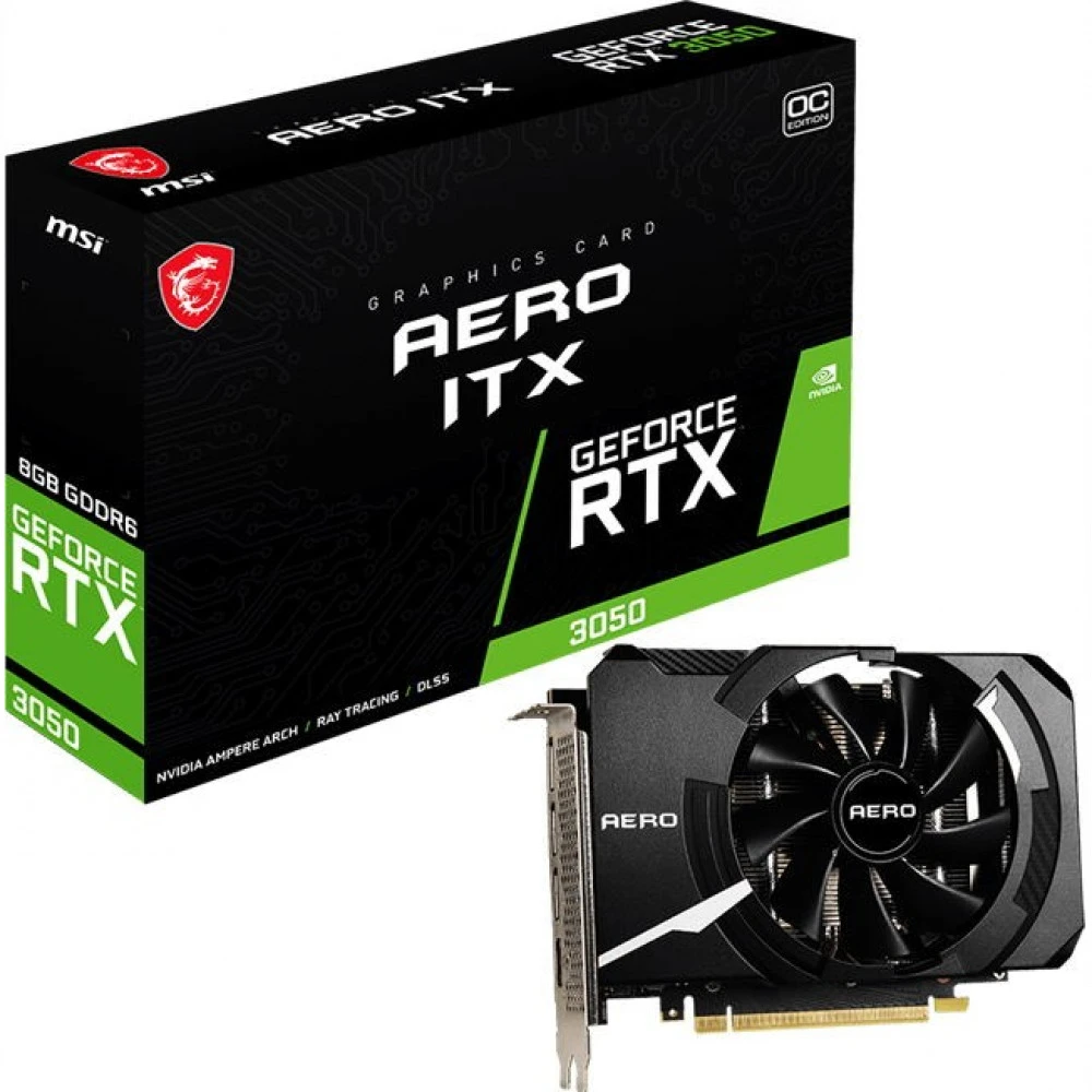 Видеокарта MSI RTX 3050 Aero ITX OC, 8 GB, GeForce RTX 3050 — 4