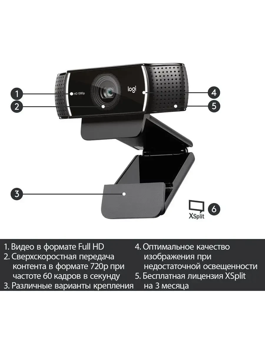 Веб-камера Logitech C922 Pro Stream, Full HD — 4