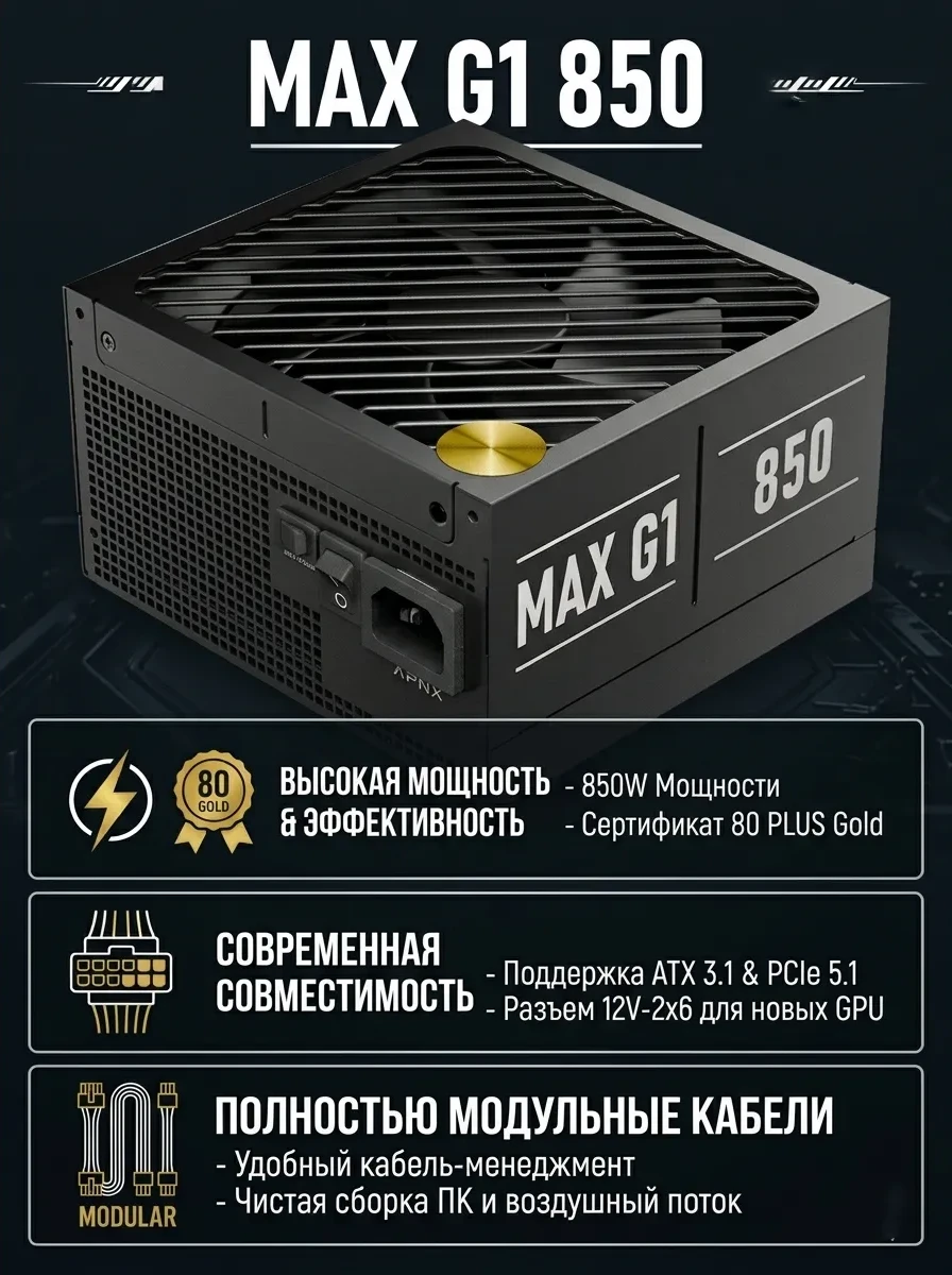 Блок питания APNX MAX G1 850