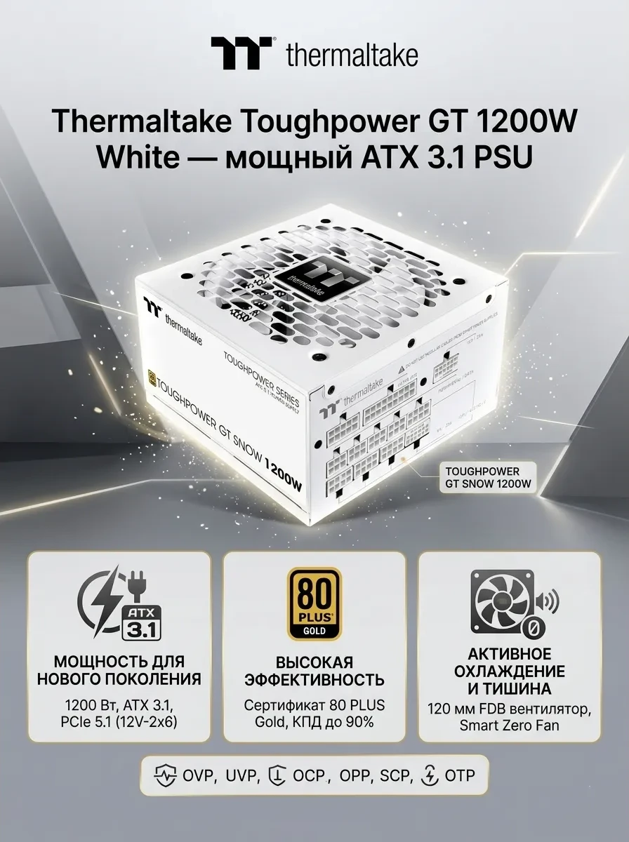 Блок питания Thermaltake Toughpower GT 1200W White