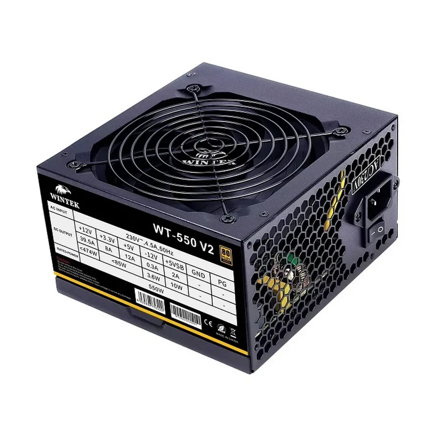 Блок питания Wintek WT-550 V2, 550W, APFC, 24 pin, 1*P8 (4+4), 2*P6+2, 4*SATA, 2*MOLEX, 80+ Bronze — 2