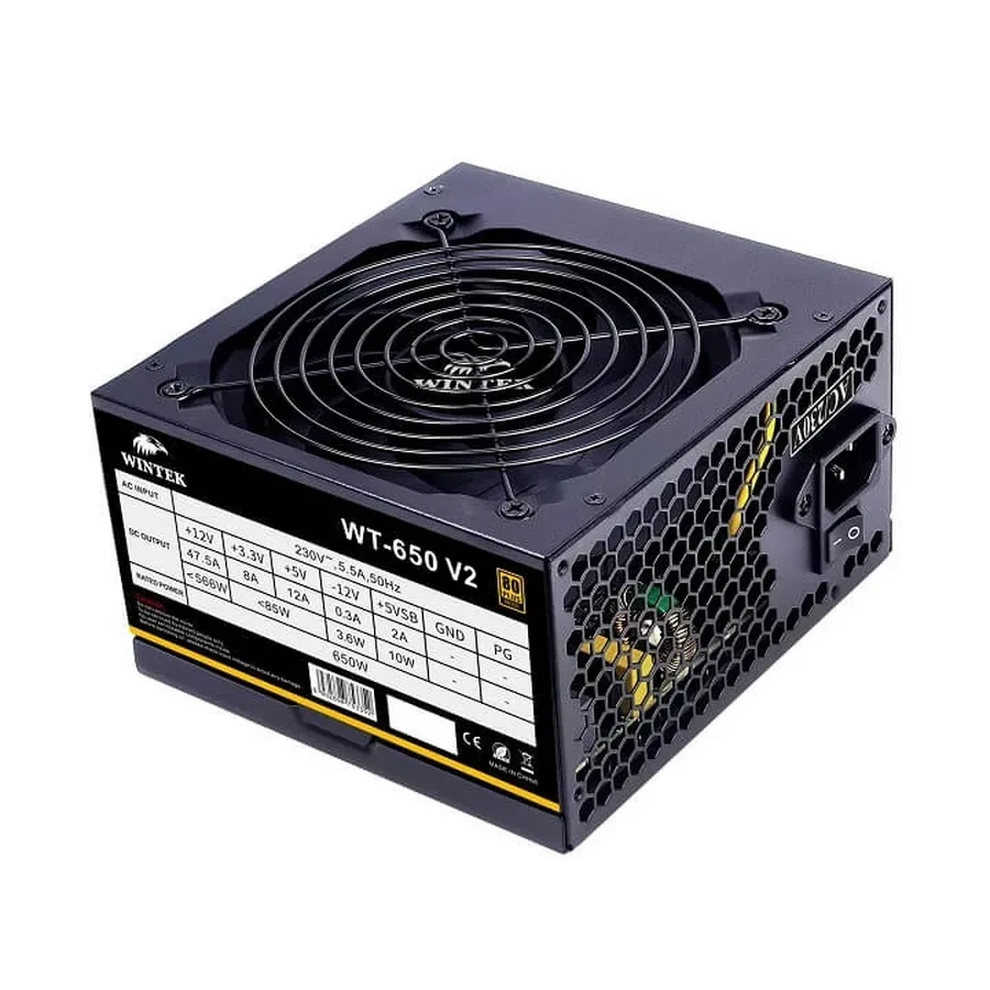 Блок питания Wintek WT-650 V2, 650W, APFC, 24 pin, 2*P8 (4+4), 2*P6+2, 4*SATA, 2*MOLEX, 80+ Bronze — 2