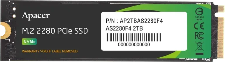 SSD накопитель SSD Apacer AS2280F4 2TB, M.2 PCIe Gen5 x4, 12000/11800 MB/s — 3