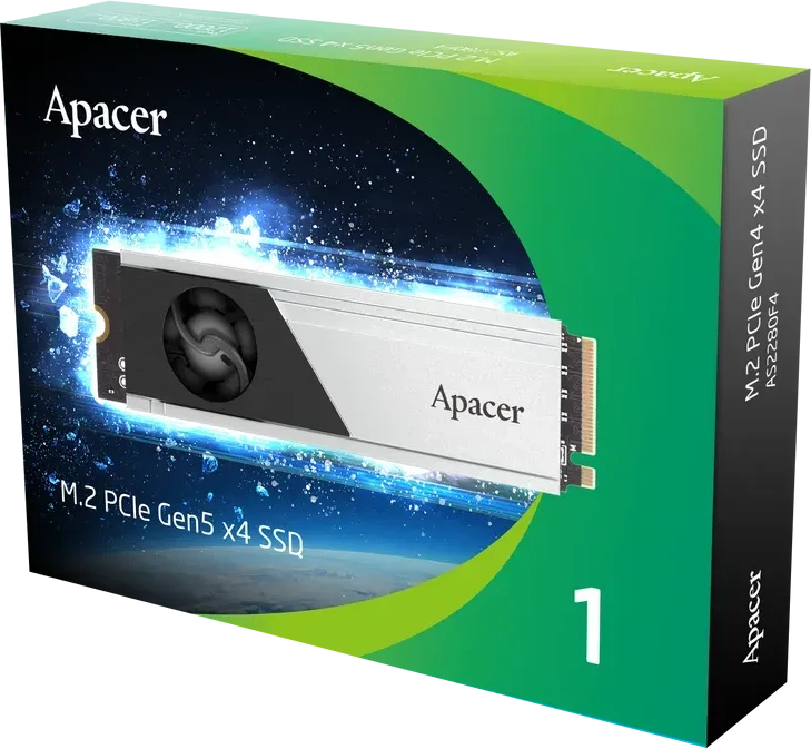 SSD накопитель SSD Apacer AS2280F4 2TB, M.2 PCIe Gen5 x4, 12000/11800 MB/s — 5