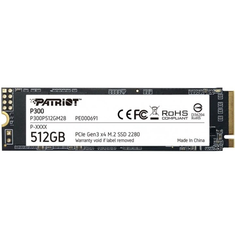 SSD накопитель SSD Patriot P300, 512GB, NVMe PCIe 3.0 — 4