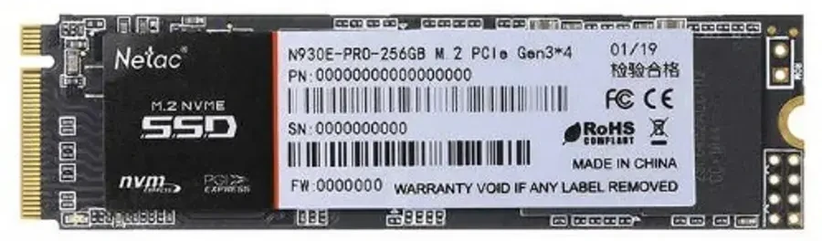SSD накопитель SSD Netac N930E Pro, 256GB, M.2 NVMe PCIe 3.0