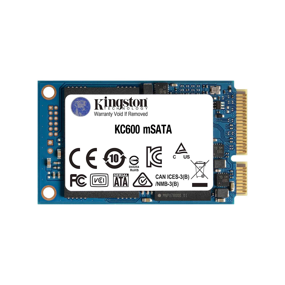 SSD Kingston KC600 256GB, mSATA, SATA III, 3D TLC, 550/500 МБ/с — 3