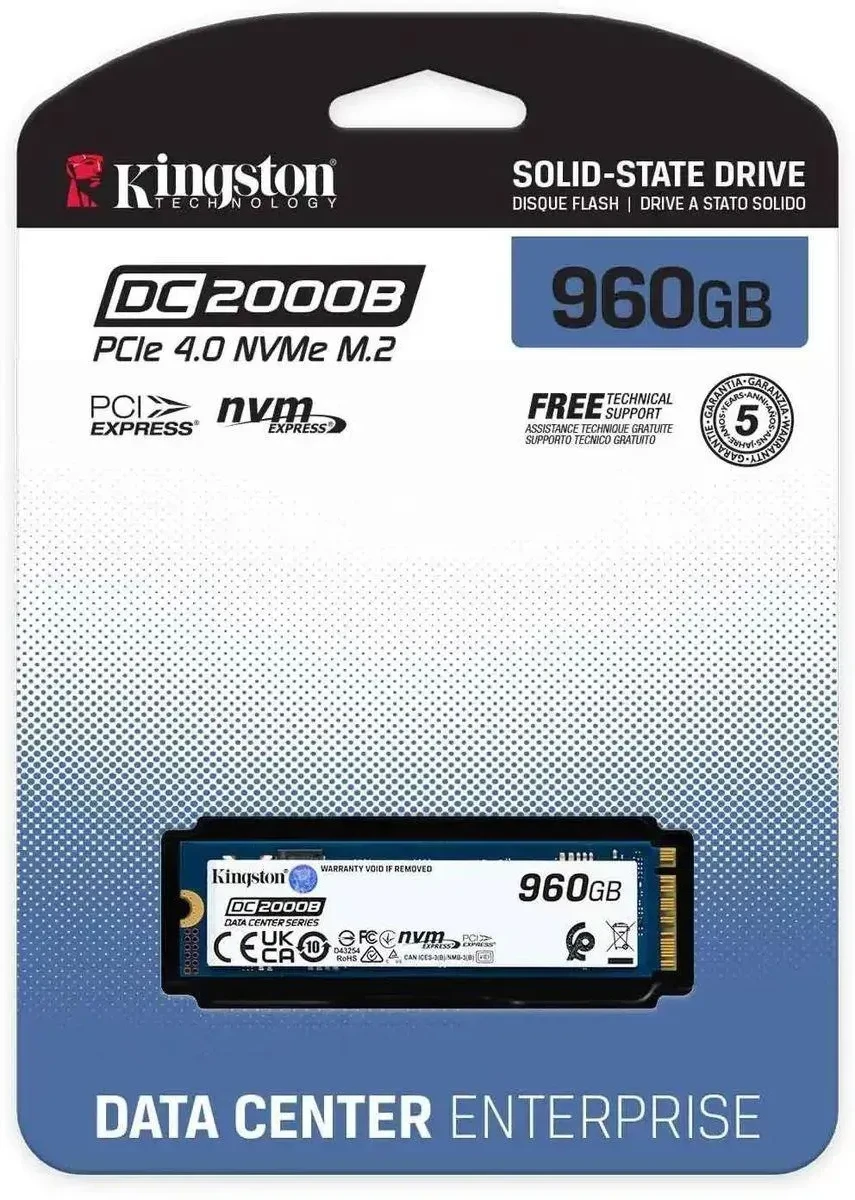 SSD Kingston DC2000B, 960GB, M.2 NVMe PCIe 4.0, 7000/1300 Мб/с — 4