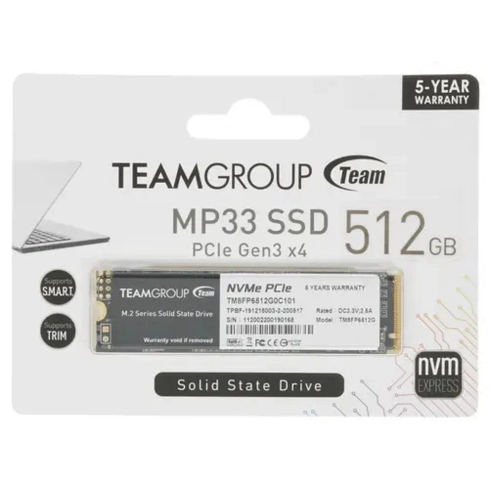 SSD накопитель SSD TeamGroup MP33 512GB, M.2 NVMe PCIe Gen3 — 2