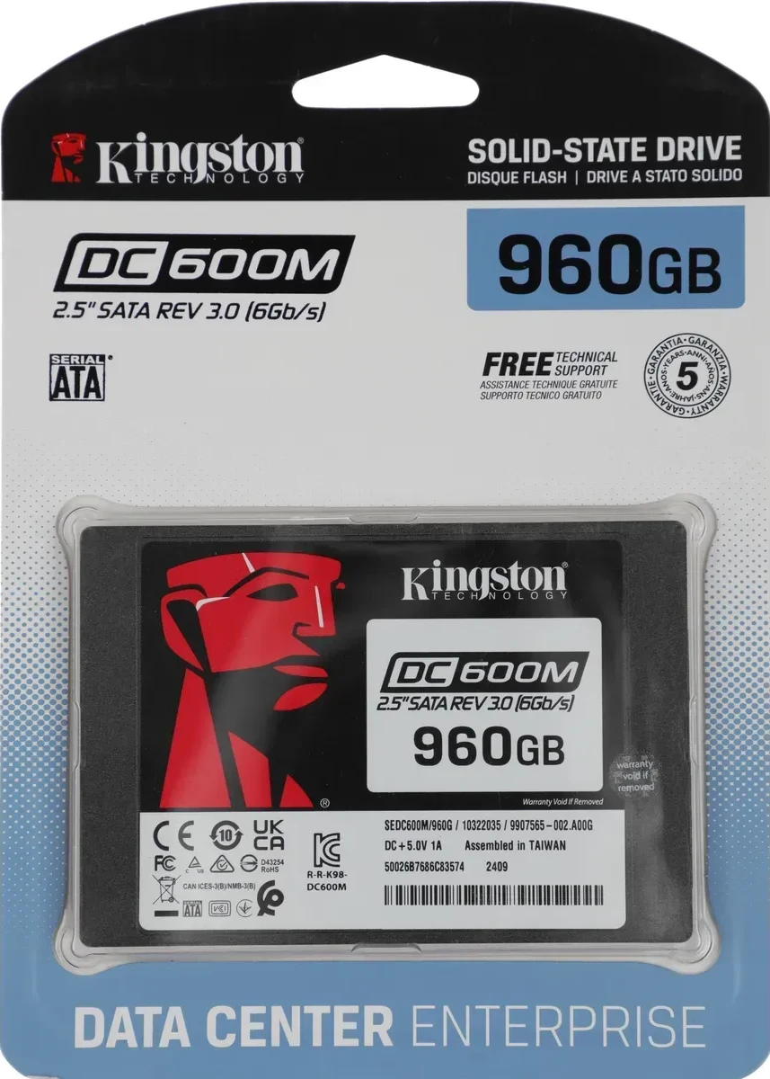 Накопитель SSD Kingston A400, 960GB, 2.5", SATA III