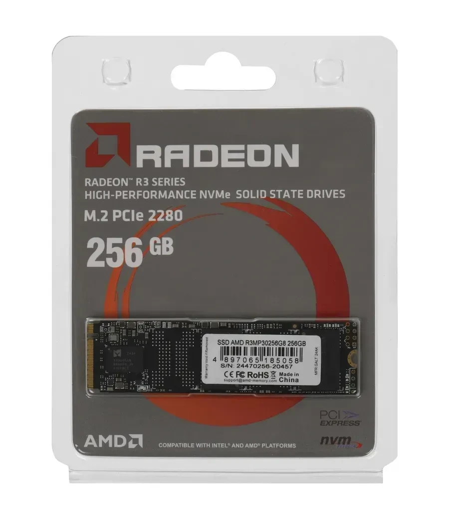 SSD накопитель SSD AMD RADEON R3 256GB M.2 NVMe PCIe 3.0 — 4