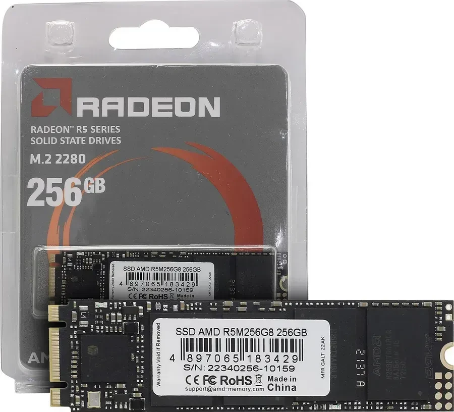 SSD накопитель SSD AMD RADEON R5 256GB M.2 SATA III 2280