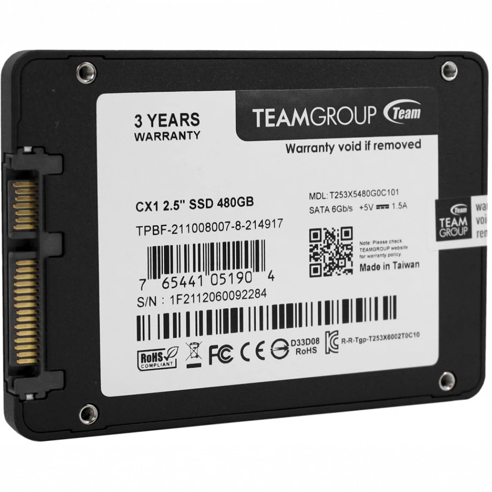 SSD накопитель SSD TeamGroup CX1, 480GB, SATA3, 2.5", R530Mb/s — 3