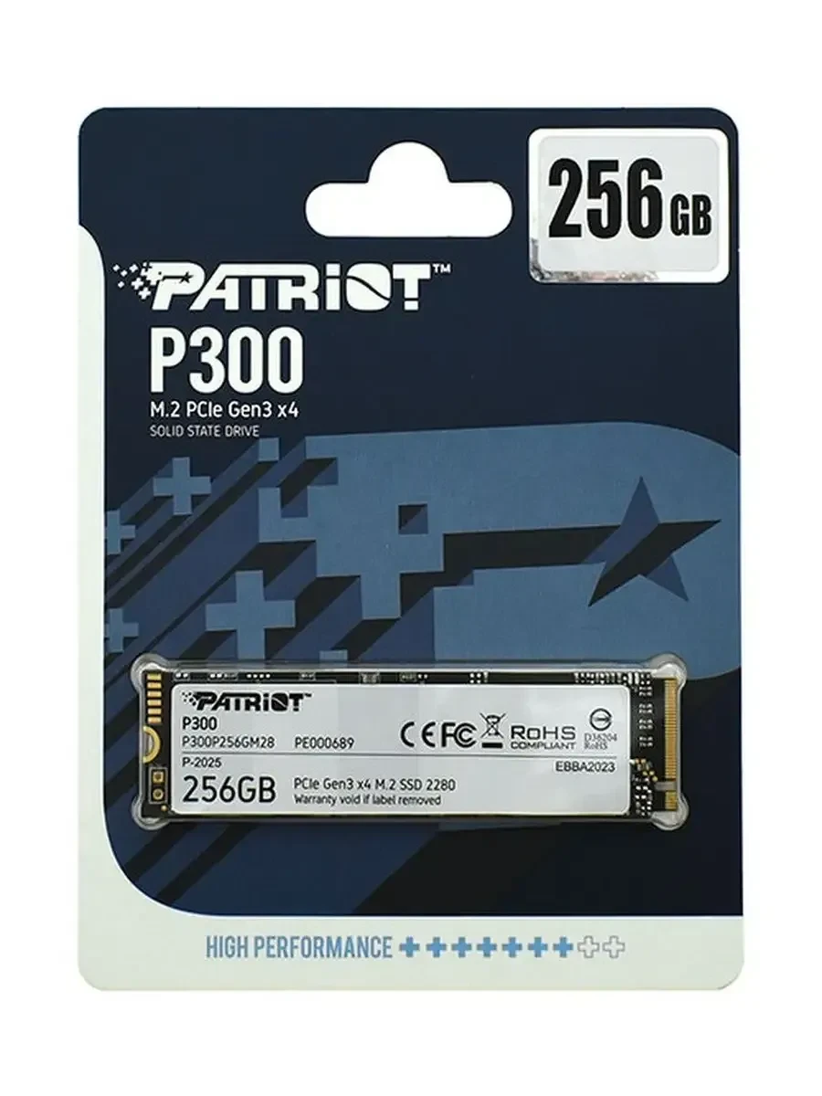 SSD накопитель SSD Patriot P300, 256GB, M.2, NVMe PCIe Gen3 — 4