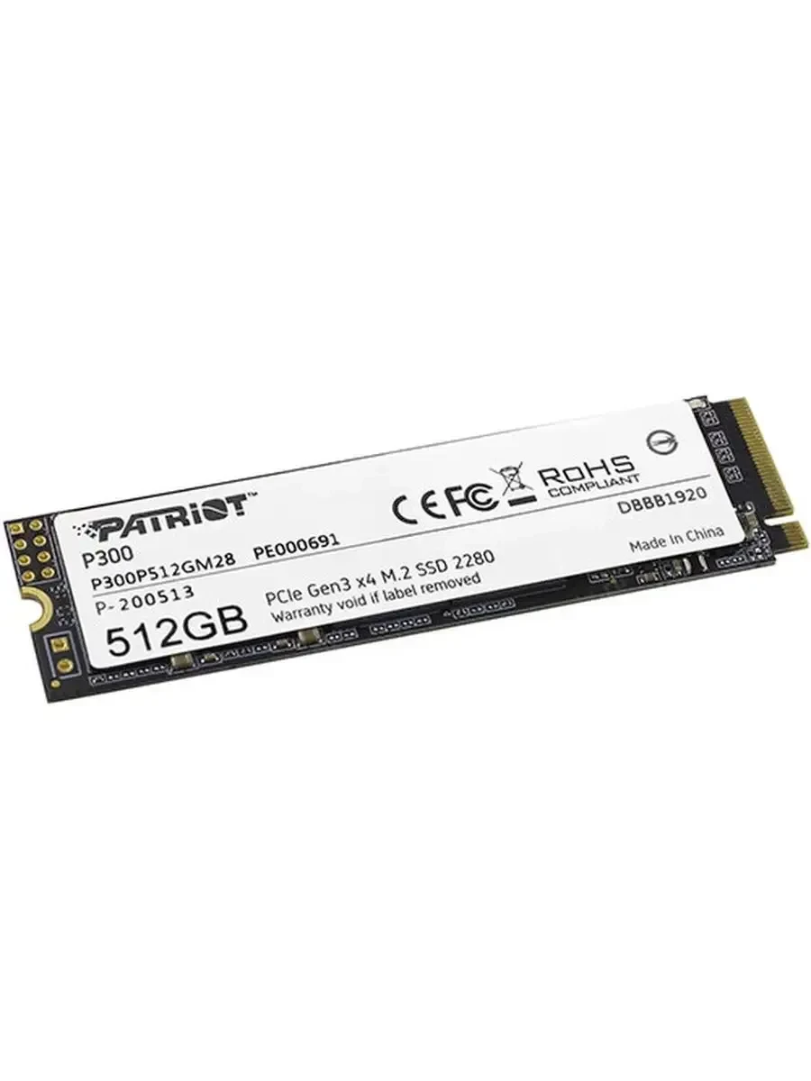 SSD накопитель SSD Patriot P300, 512GB, NVMe PCIe 3.0 — 2