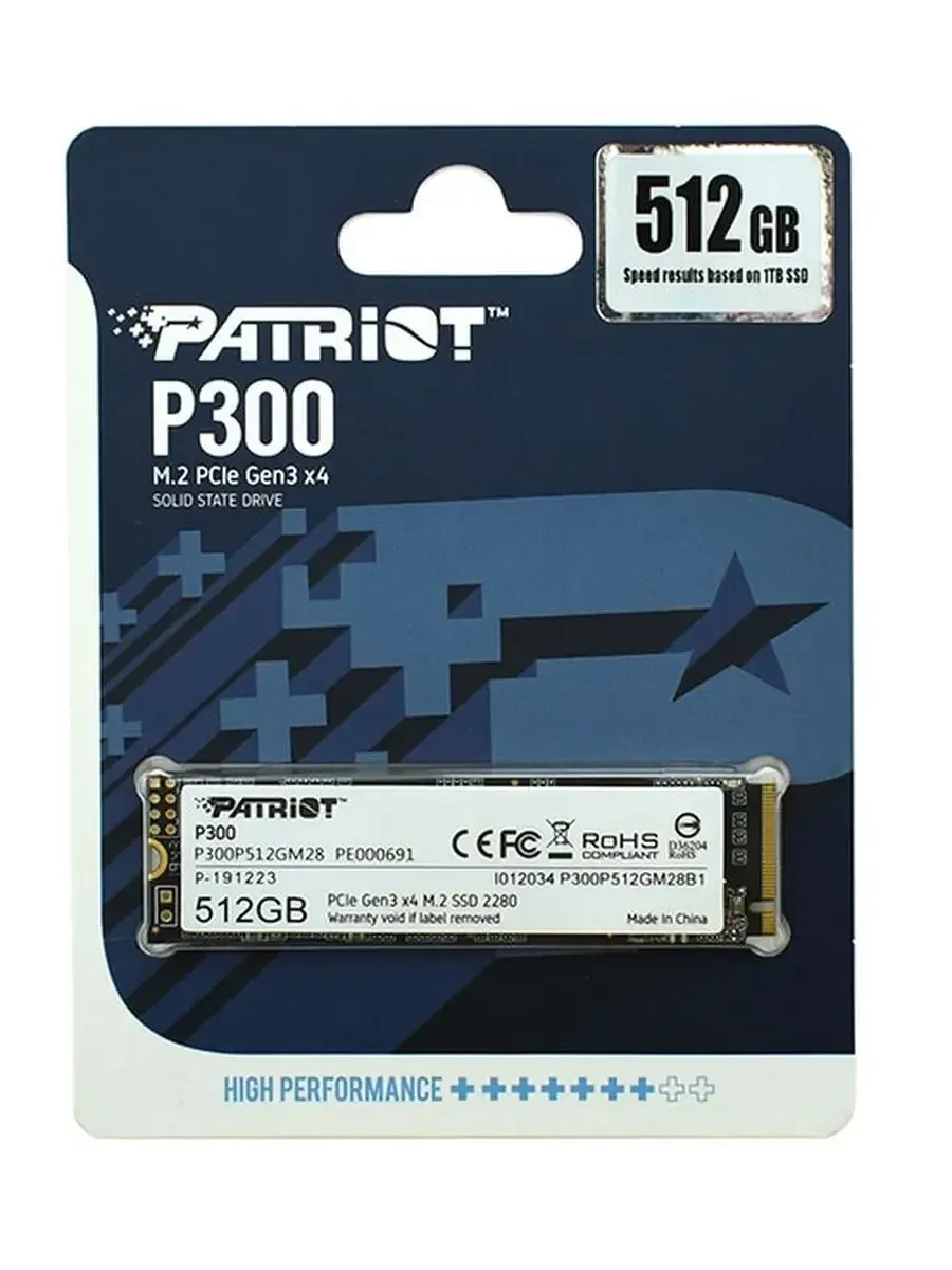 SSD накопитель SSD Patriot P300, 512GB, NVMe PCIe 3.0 — 5