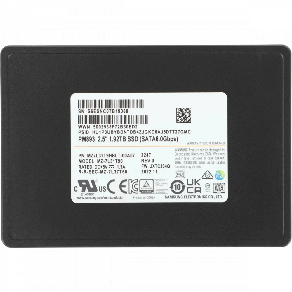 SSD накопитель Samsung PM893 1.92TB SATA Data Center SSD — 4
