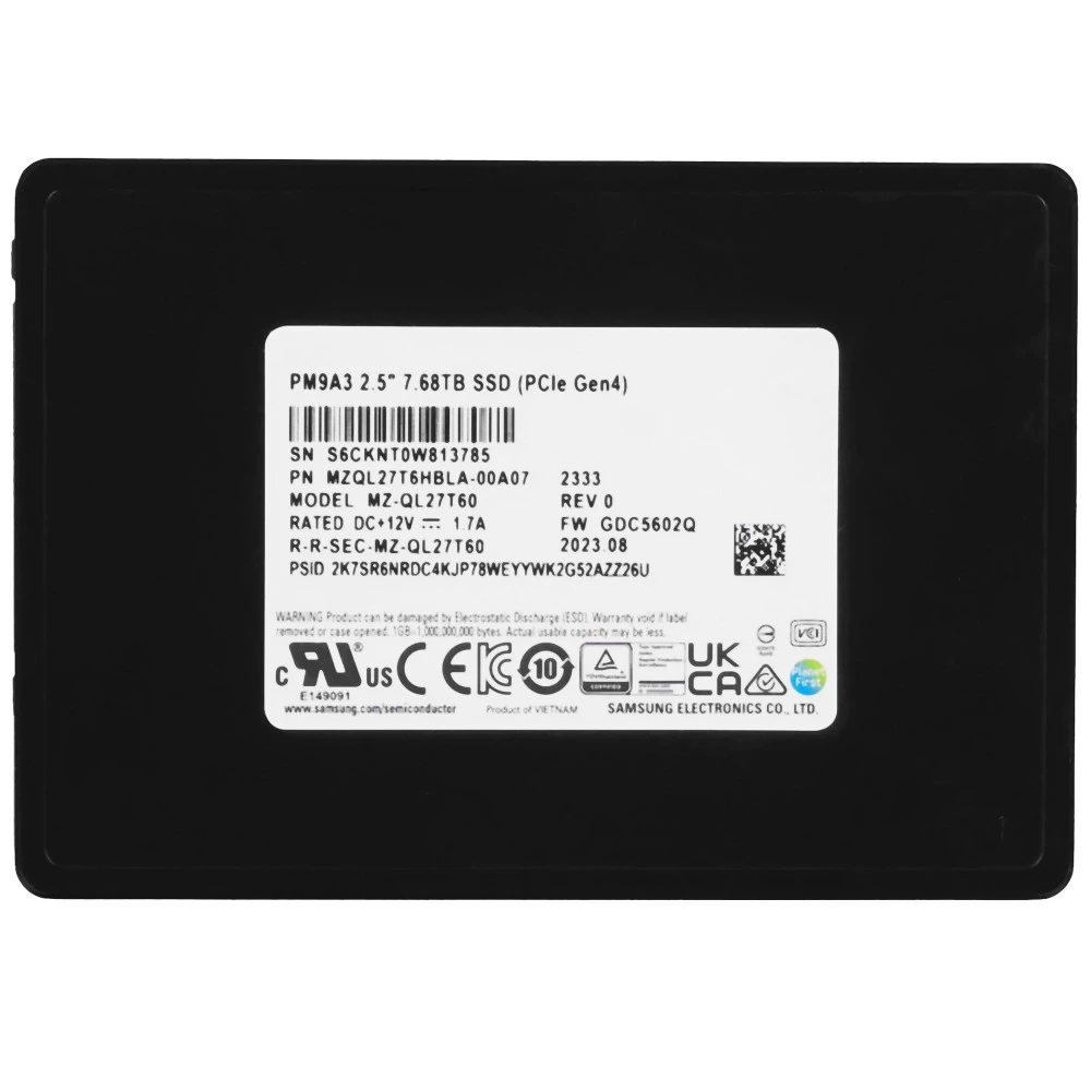 SSD накопитель Samsung PM9A3 7.68TB PCIe Gen4 Data Center SSD — 4