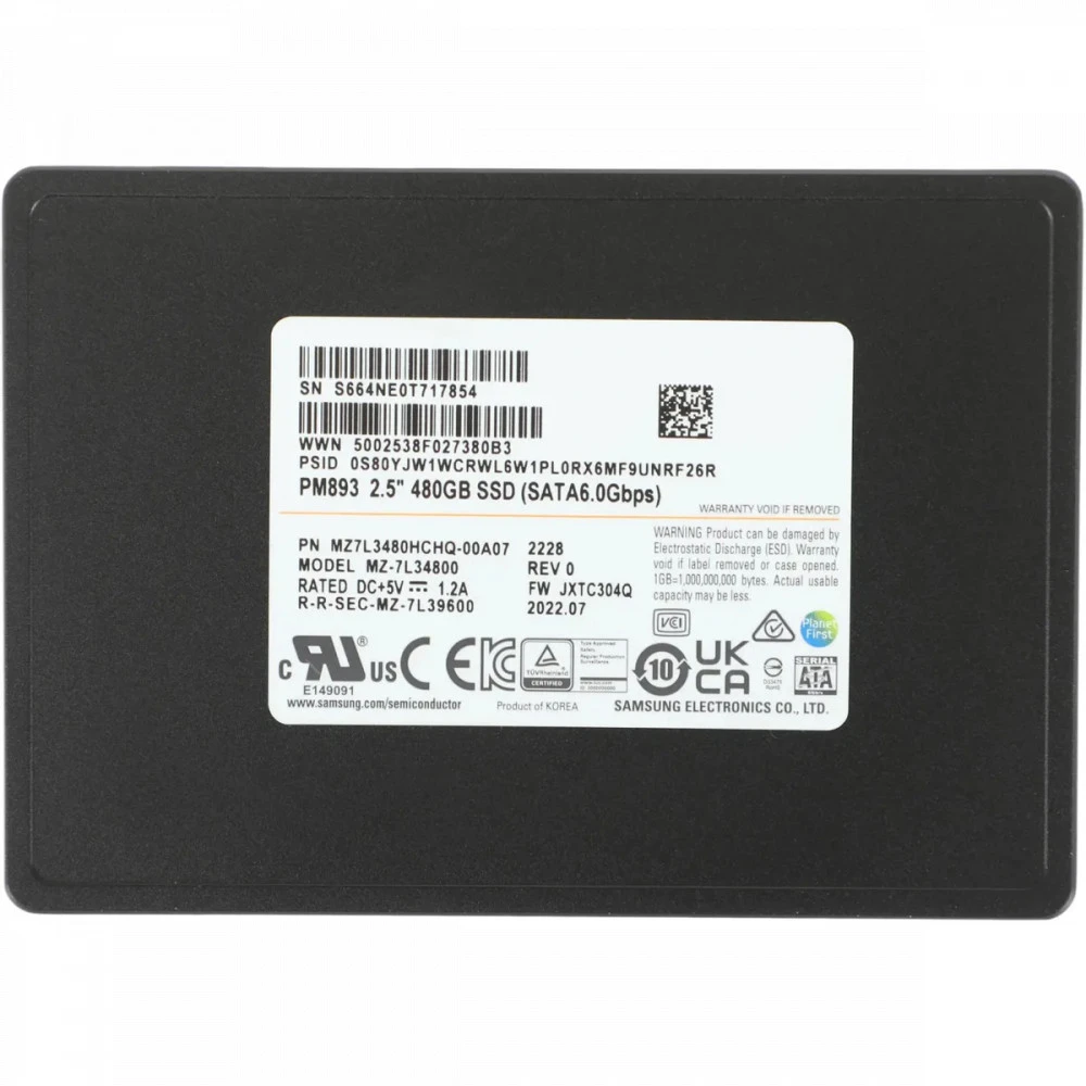 SSD накопитель Samsung PM893 480GB SATA Data Center SSD — 5