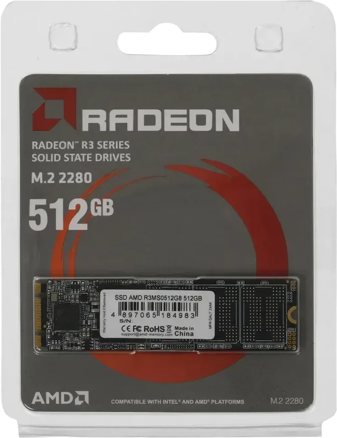 SSD накопитель SSD 512GB AMD RADEON R3 M.2 SATA 2280 — 2