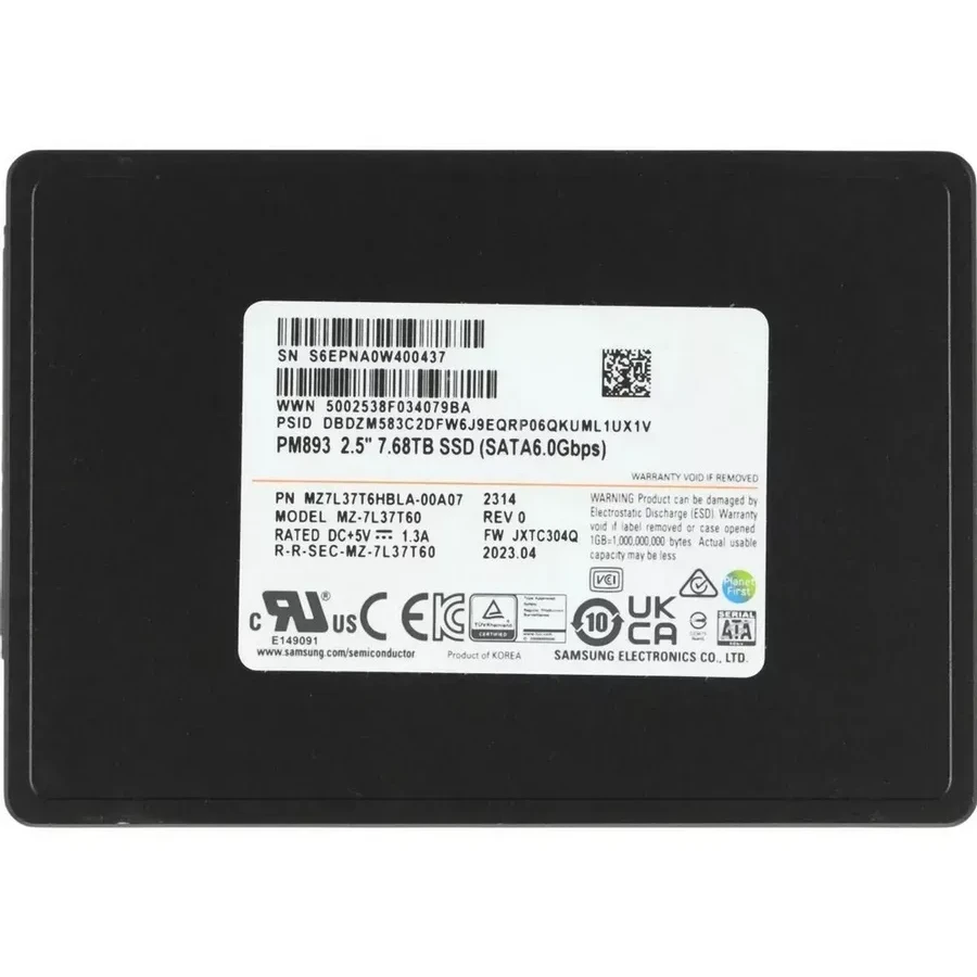 SSD накопитель SSD 7680GB Samsung PM893 2.5" SATA3 — 4