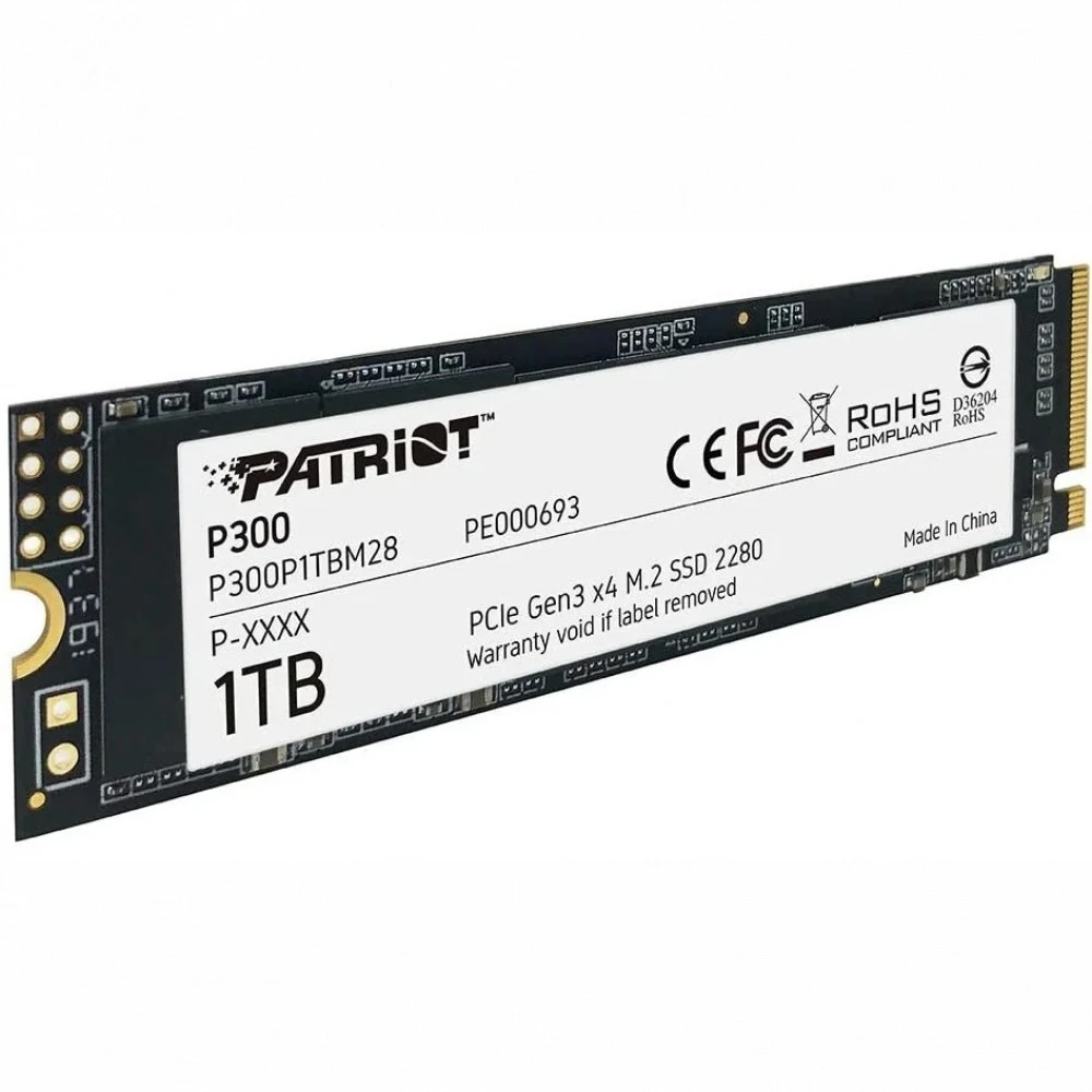 SSD накопитель SSD Patriot P300, 1TB, M.2, NVMe PCIe Gen3