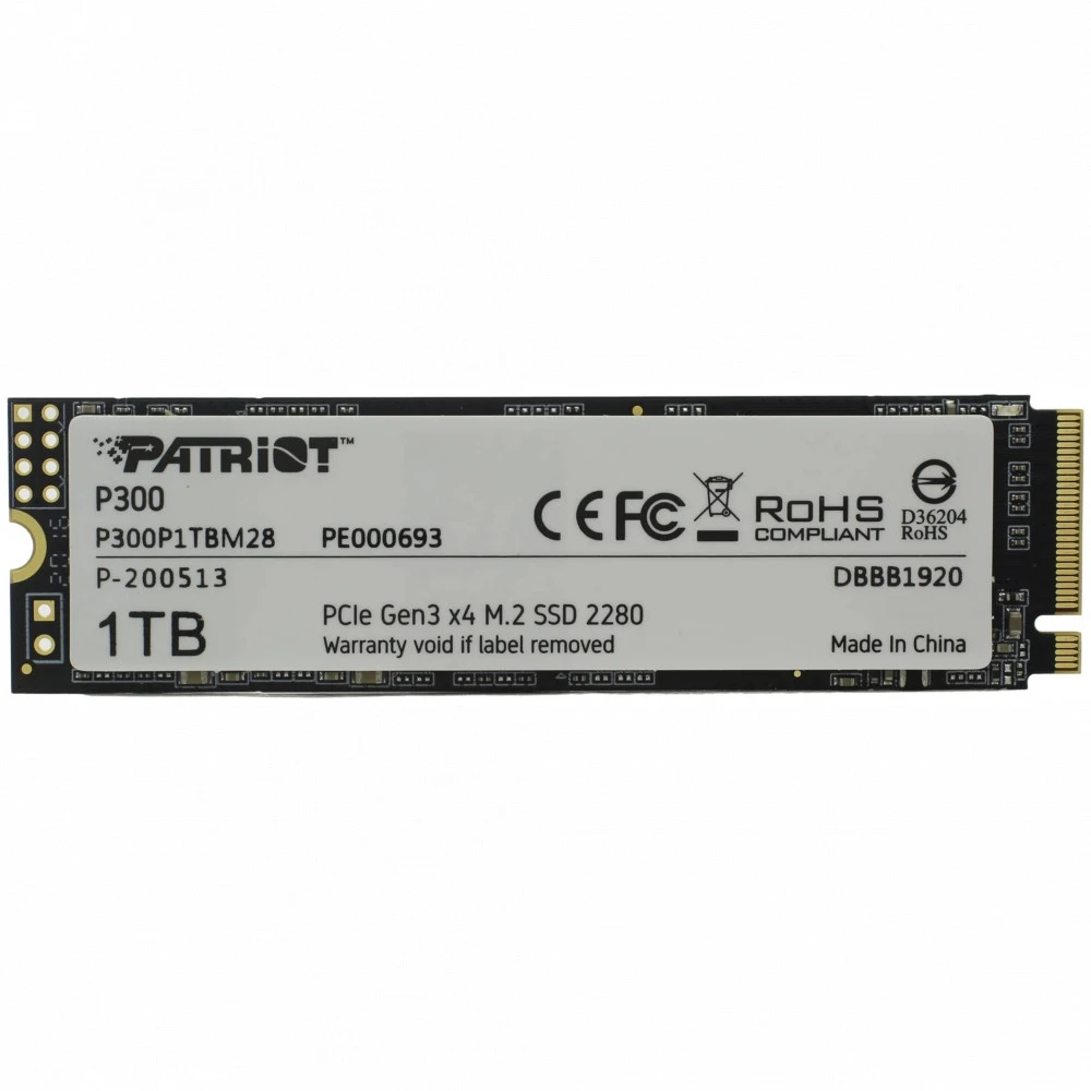 SSD накопитель SSD Patriot P300, 1TB, M.2, NVMe PCIe Gen3 — 2