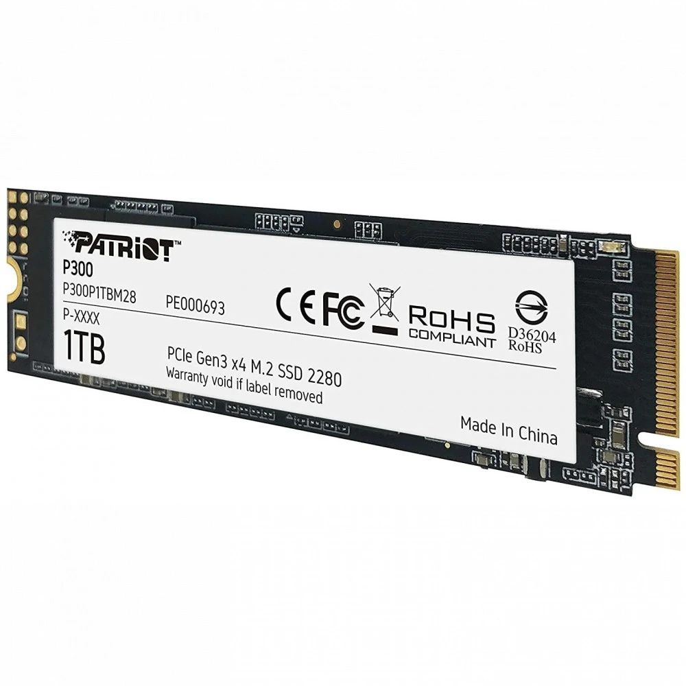 SSD накопитель SSD Patriot P300, 1TB, M.2, NVMe PCIe Gen3 — 3