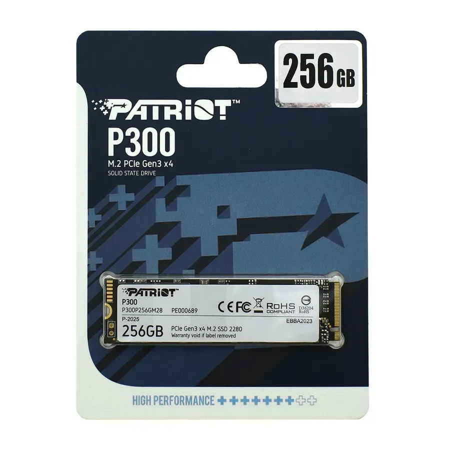 SSD накопитель SSD Patriot P300, 256GB, M.2, NVMe PCIe Gen3 — 5