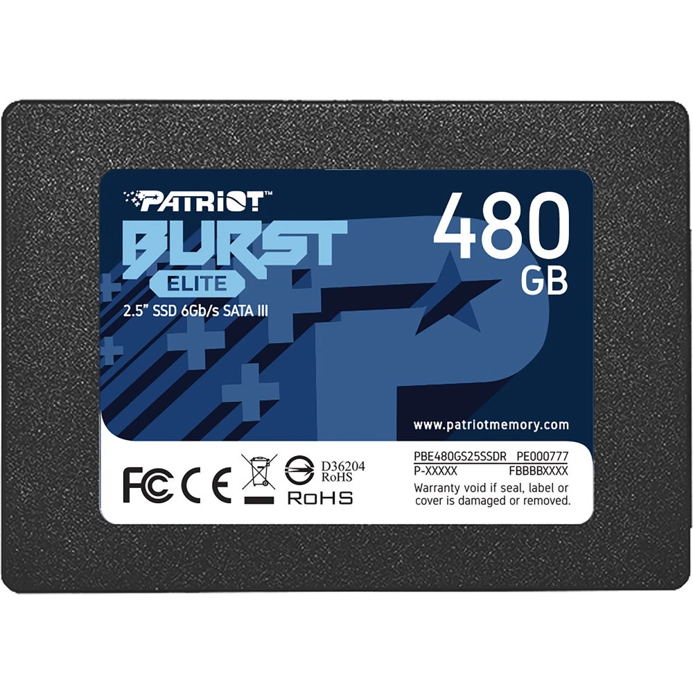 SSD накопитель SSD Patriot Burst Elite, 480GB, SATA III 2.5", QLC — 3
