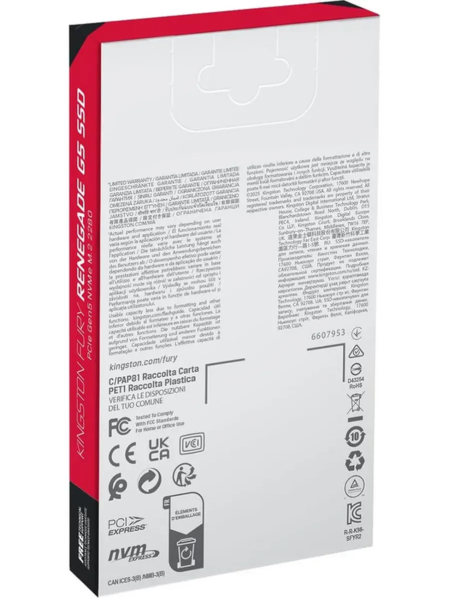 SSD накопитель SSD Kingston Fury Renegade G5 1TB, M.2 2280, PCIe 5.0, NVMe — 3