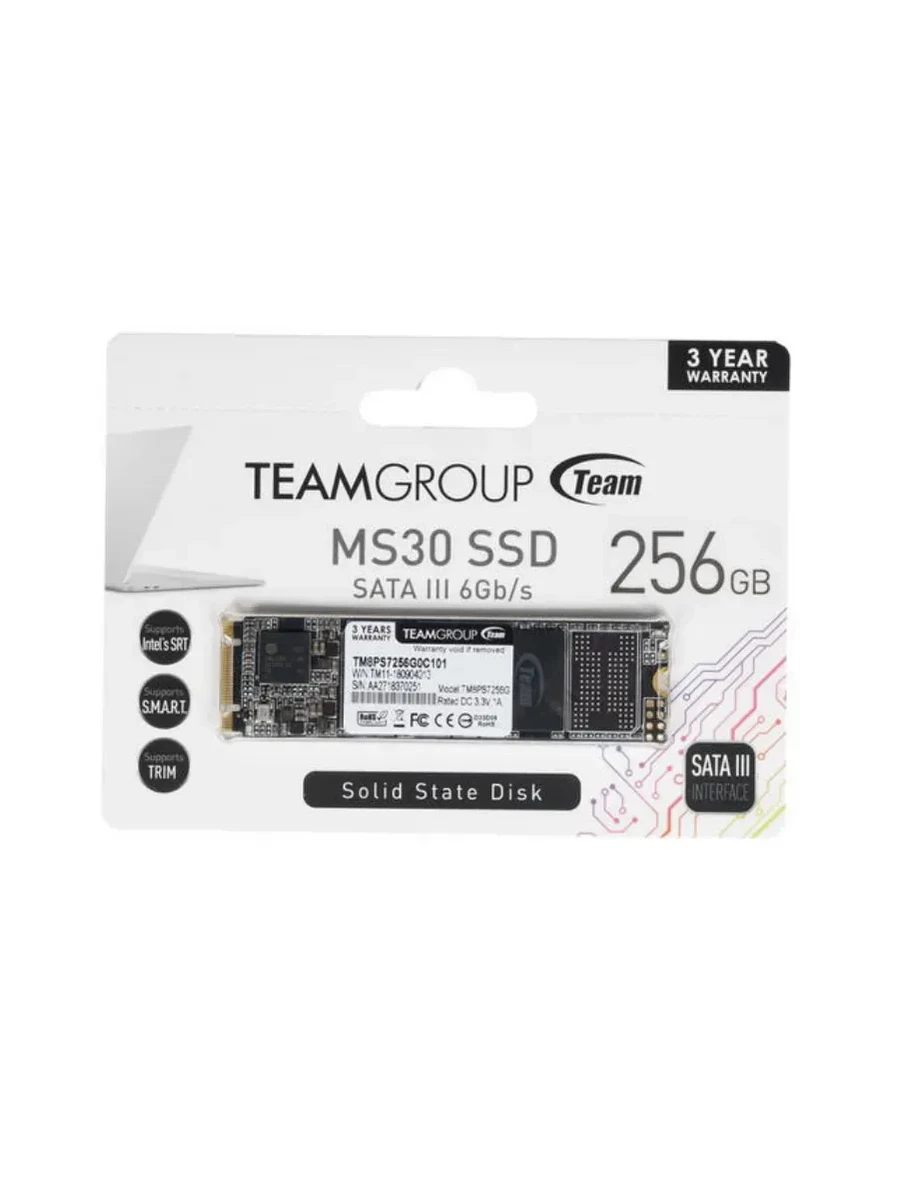 SSD накопитель SSD TeamGroup MS30 256GB, M.2 SATA 2280, 500/400 MB/s