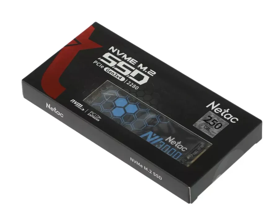 SSD Netac NV3000 250GB, PCIe 3.0 NVMe M.2 2280, радиатор — 2