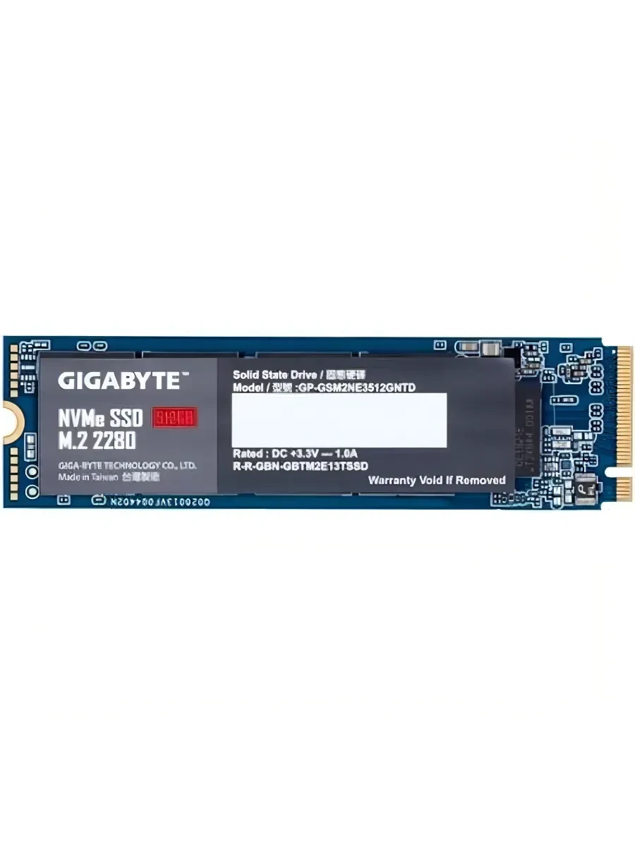 Твердотельный накопитель SSD 512Gb, PCIe3.0x4, GIGABYTE G3NVME512G, M.2 2280, NVMe1.3, R1900/W1200 — 2