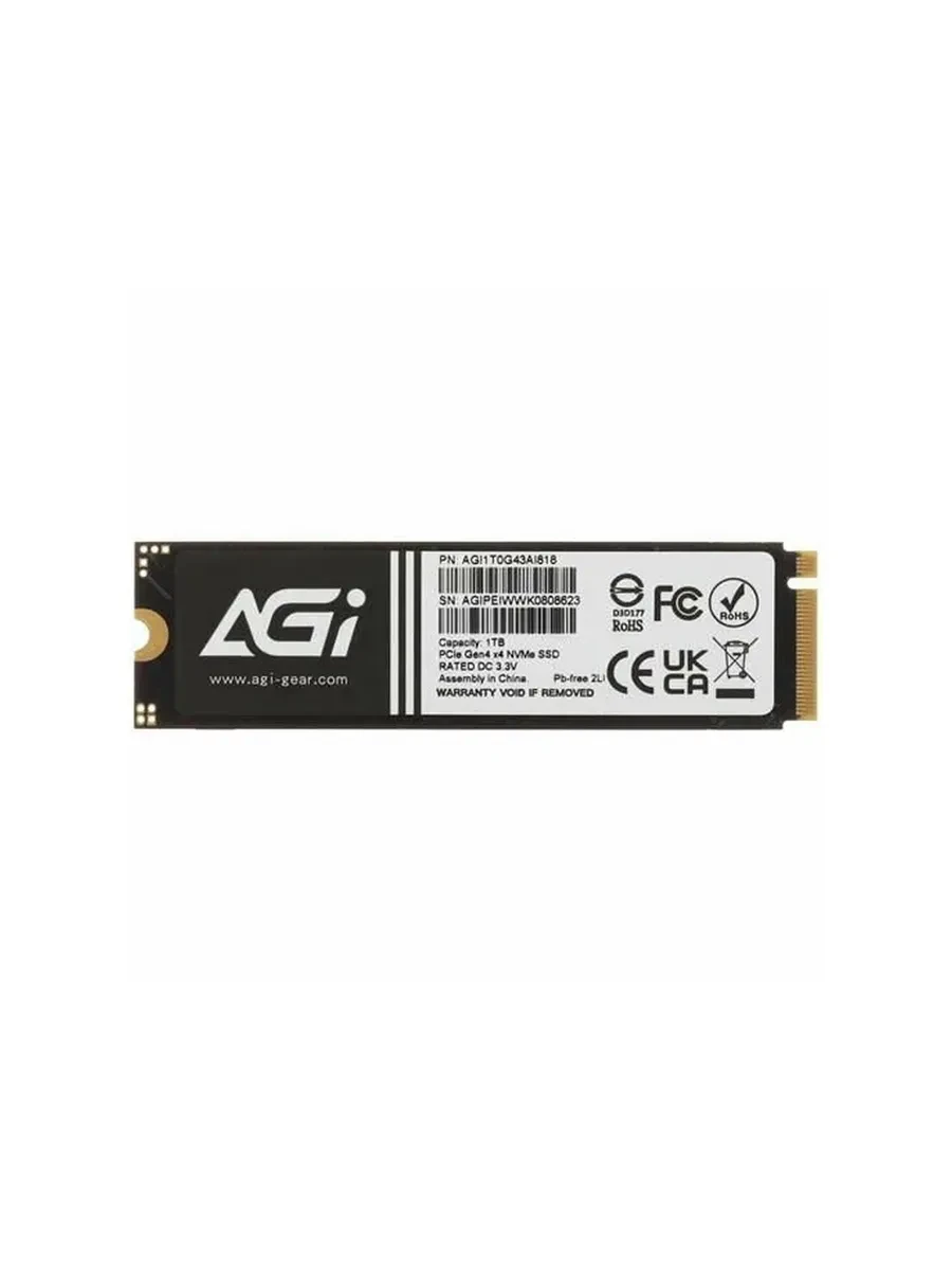 Твердотельный накопитель AGI AI818, 1Tb PCIe Gen4, Read 4700Mb/s, Write 2800Mb/s, Retail