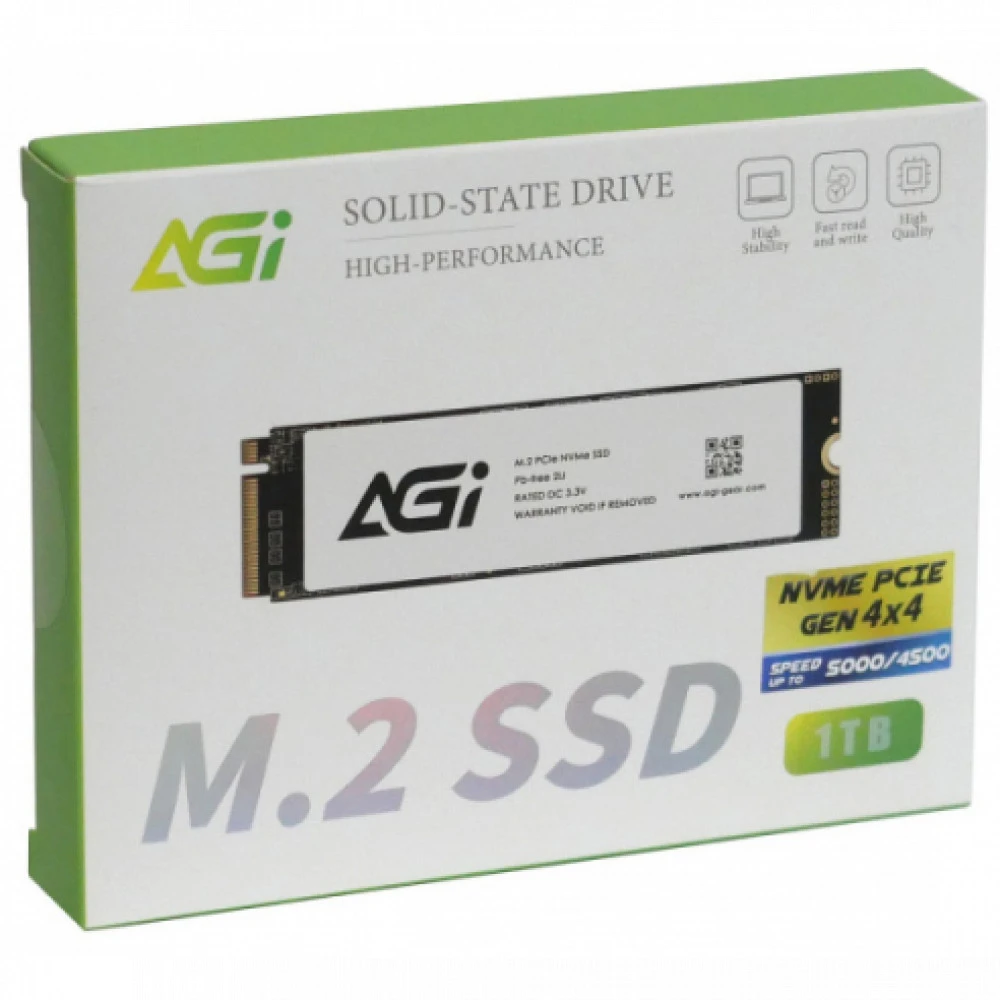 Твердотельный накопитель AGI AI818, 1Tb PCIe Gen4, Read 4700Mb/s, Write 2800Mb/s, Retail — 4