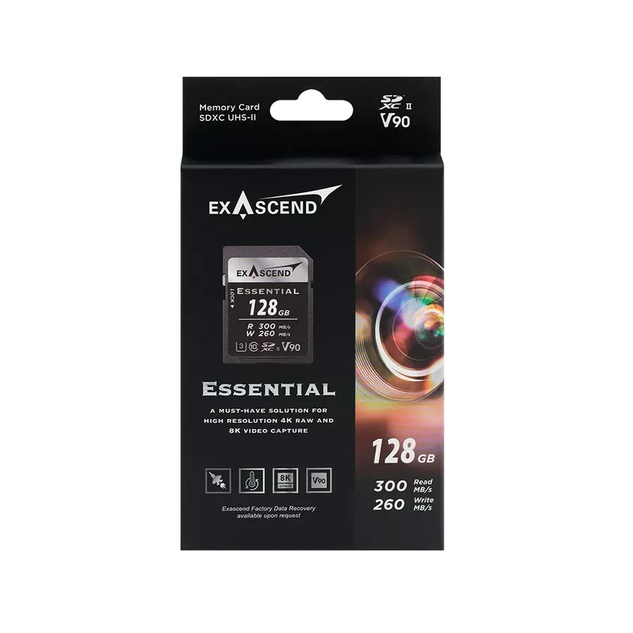 Карта памяти SD Exascend Essential, 128GB, UHS-II V90 — 2