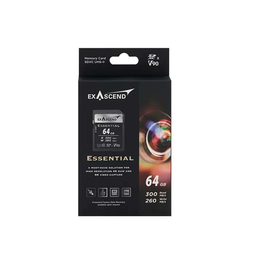 Карта памяти SD Exascend Essential, 64GB, UHS-II V90 — 2