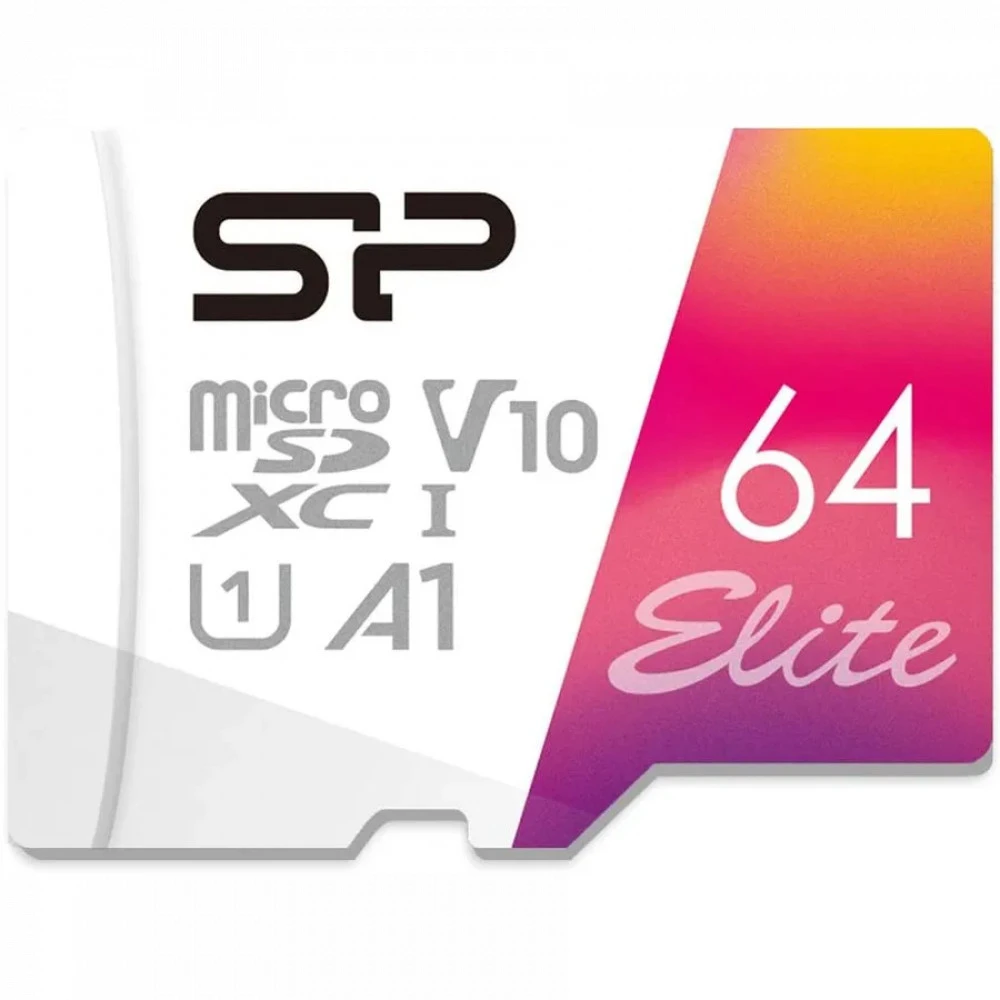Карта SILICON POWER Elite microSDHC 64GB, U1 V10 — 2