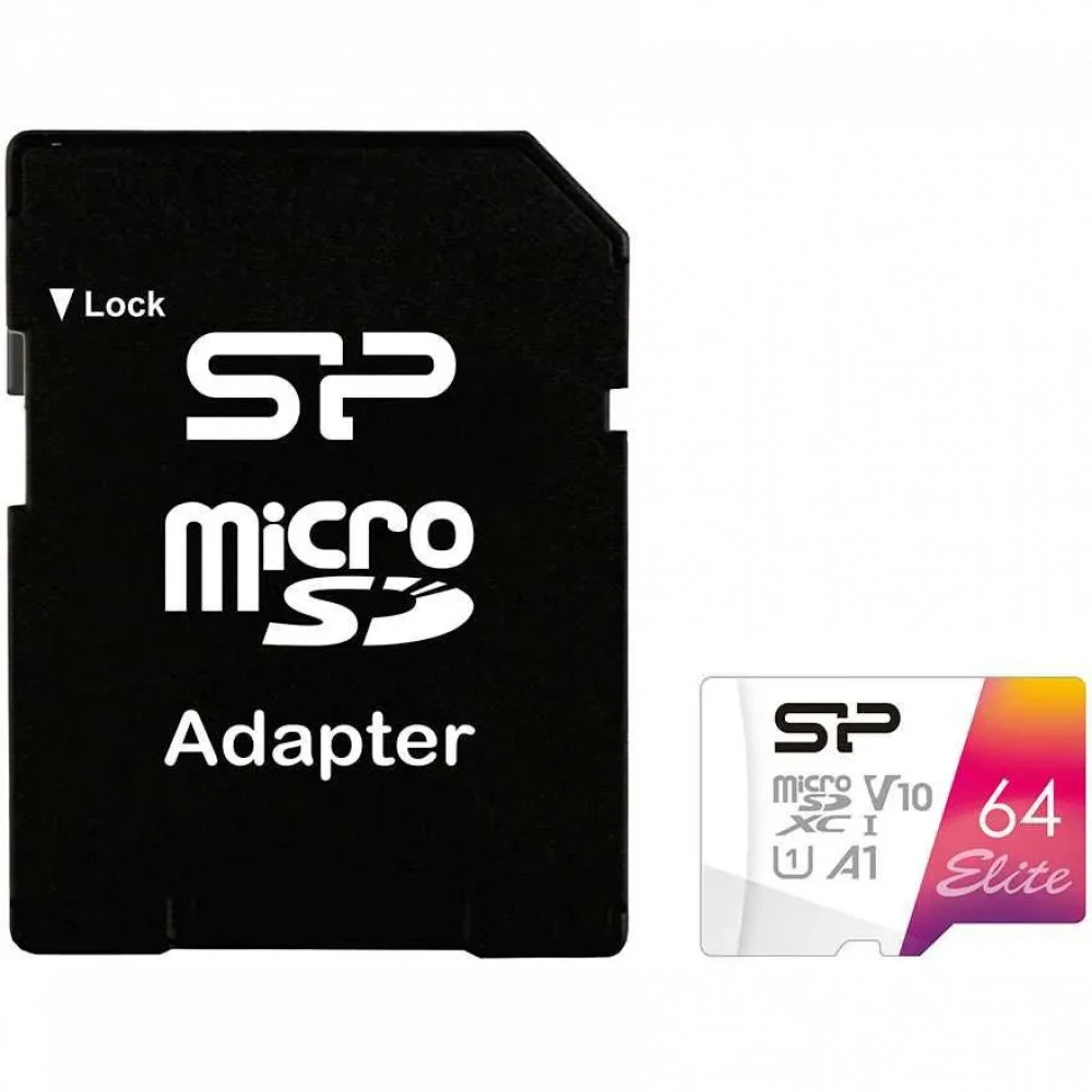 Карта SILICON POWER Elite microSDHC 64GB, U1 V10 — 3