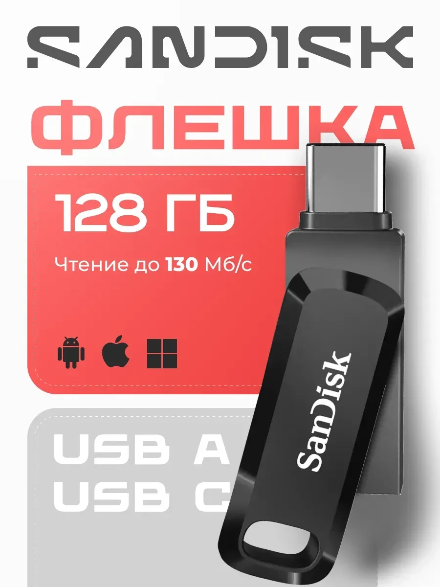 Флешка SanDisk Ultra Dual USB-C 128GB