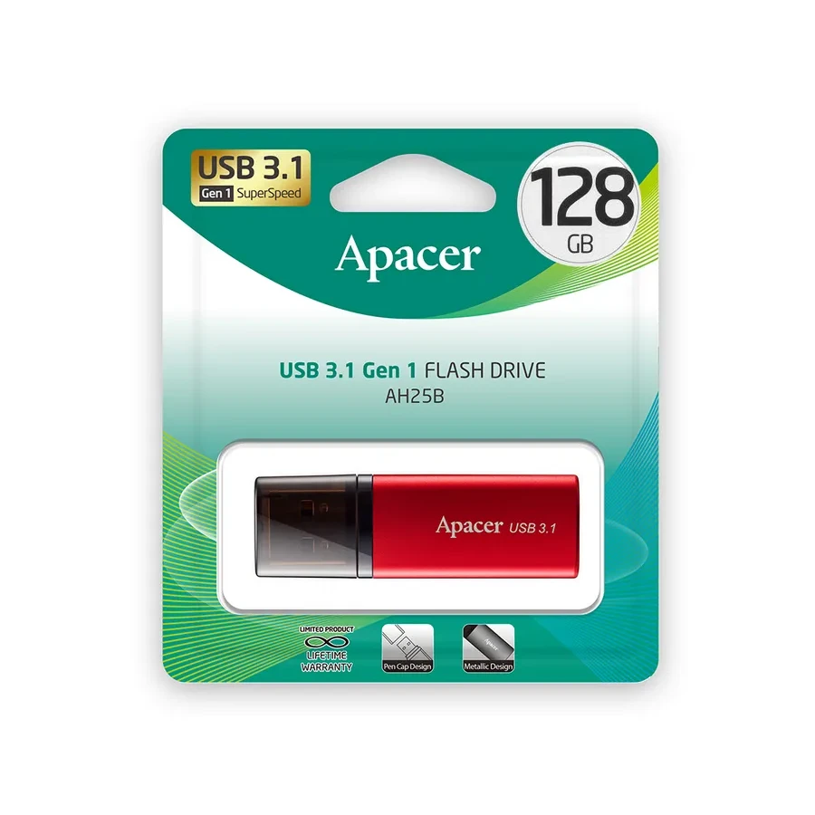 USB-накопитель Apacer AH25B, 128GB, USB 3.1 — 2