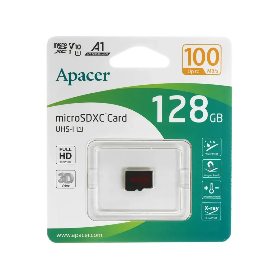 Карта памяти Apacer microSDXC, 128GB, U1/V10 — 2