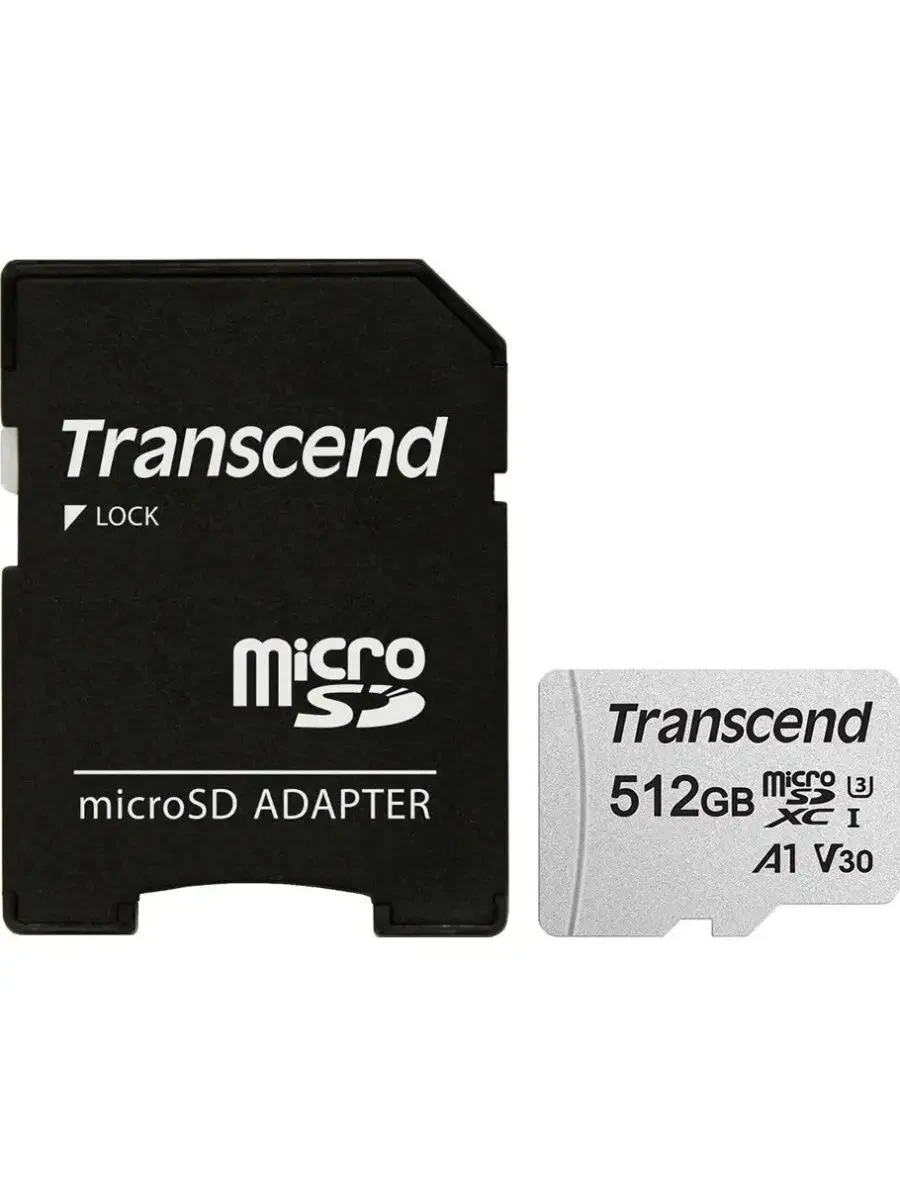 Карта памяти Transcend microSD 512GB, Class 10 U3 A1