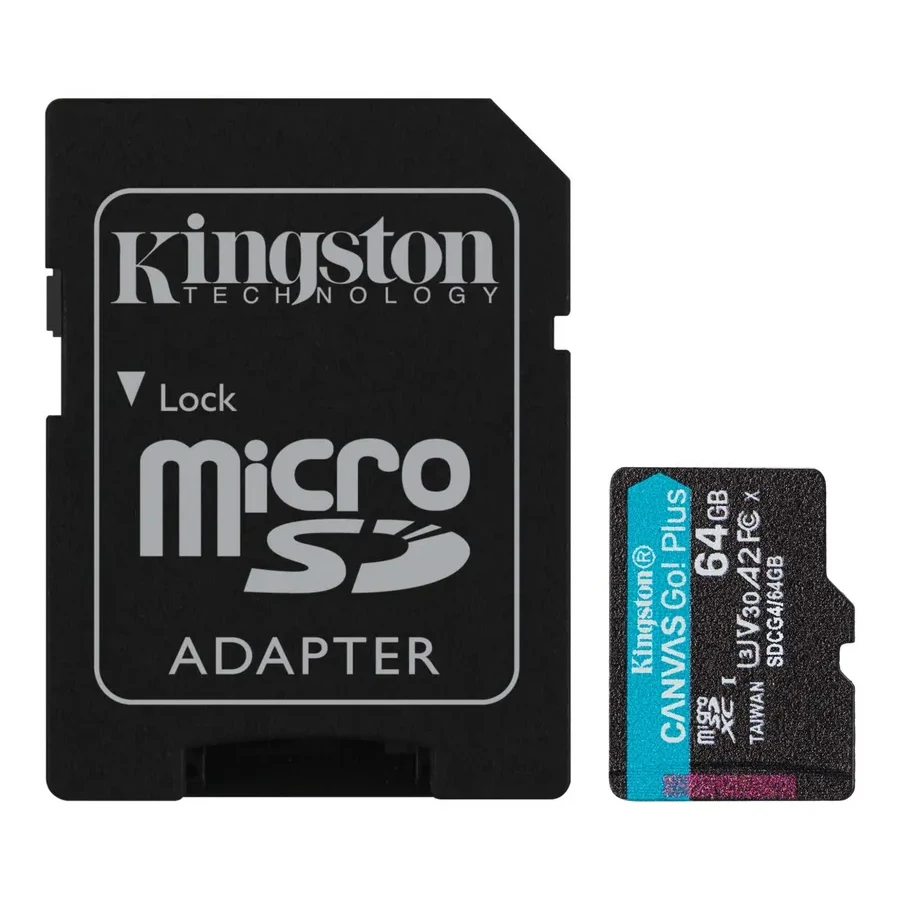 Карта памяти MicroSD, Kingston Canvas Go! Plus Gen4, 64GB, SDCG4/64GB, Class 10, UHS-I, R200/W160
