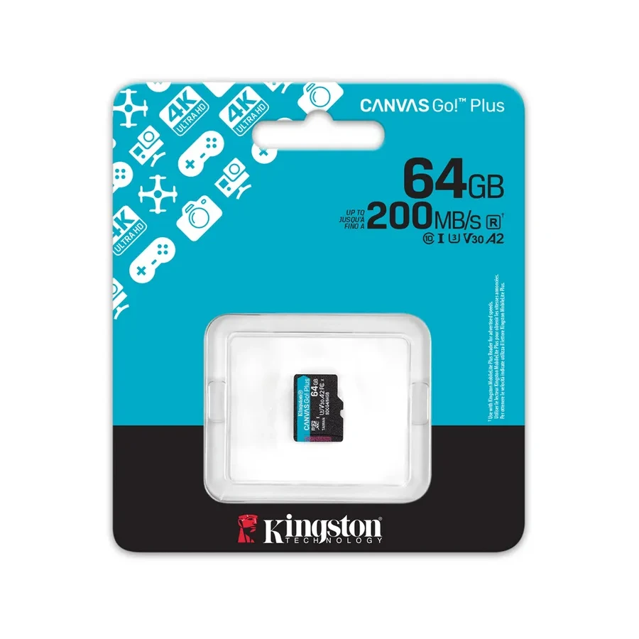 Карта памяти Kingston SDCG4/64GBSP Canvas Go Plus A2 U3 V30 64GB — 4