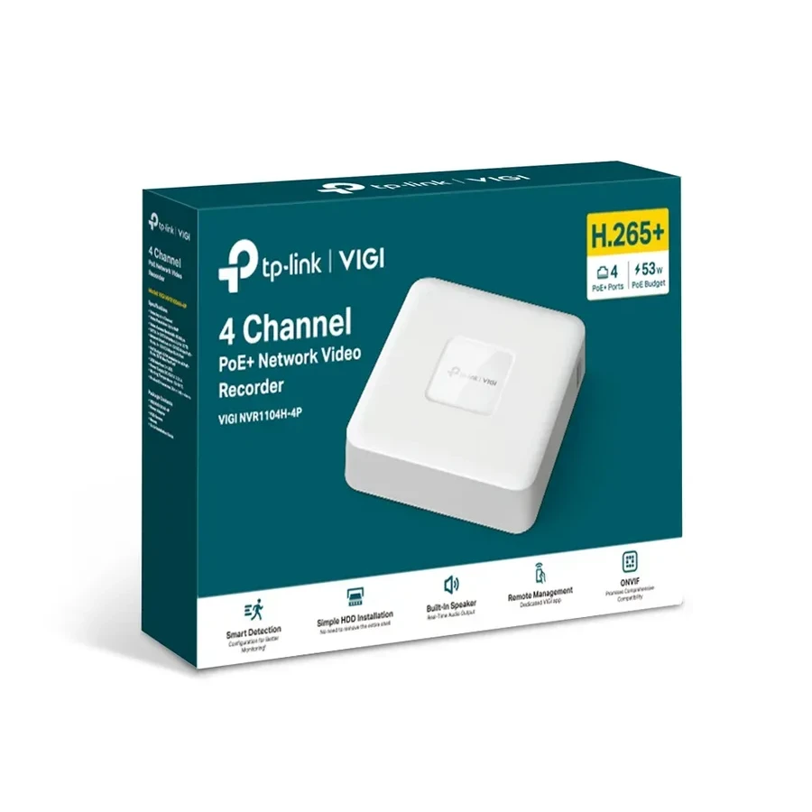 Videoregistrator TP-Link VIGI NVR1104H-4P, 4CH — 2